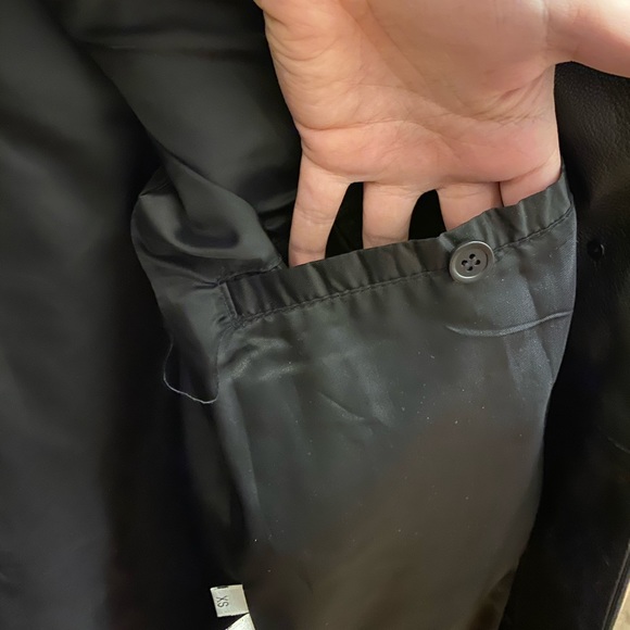 90s Calvin Klein trench style leather jacket - Picture 7 of 8